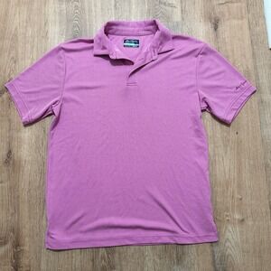 BEN HOGAN | Men's Performance Pink Geometric Micro Dot Golf Polo Shirt, Size S